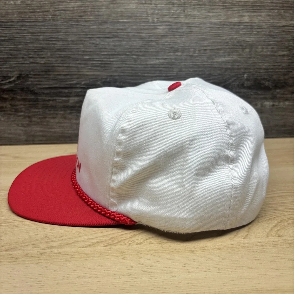 Park Region Hat Cap Snap Back Red White Rope Cord Advertising Mens Otto‎ Cap